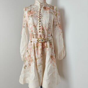 Zimmermann Illustration Buttoned Mini Cream Rococo Floral